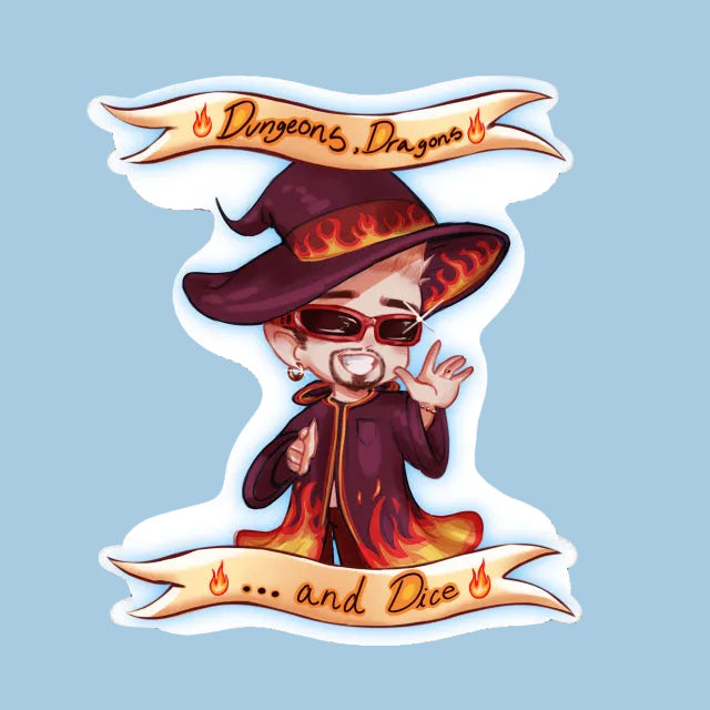"Dungeons, Dragons, and Dice" Guy Fieri Sticker