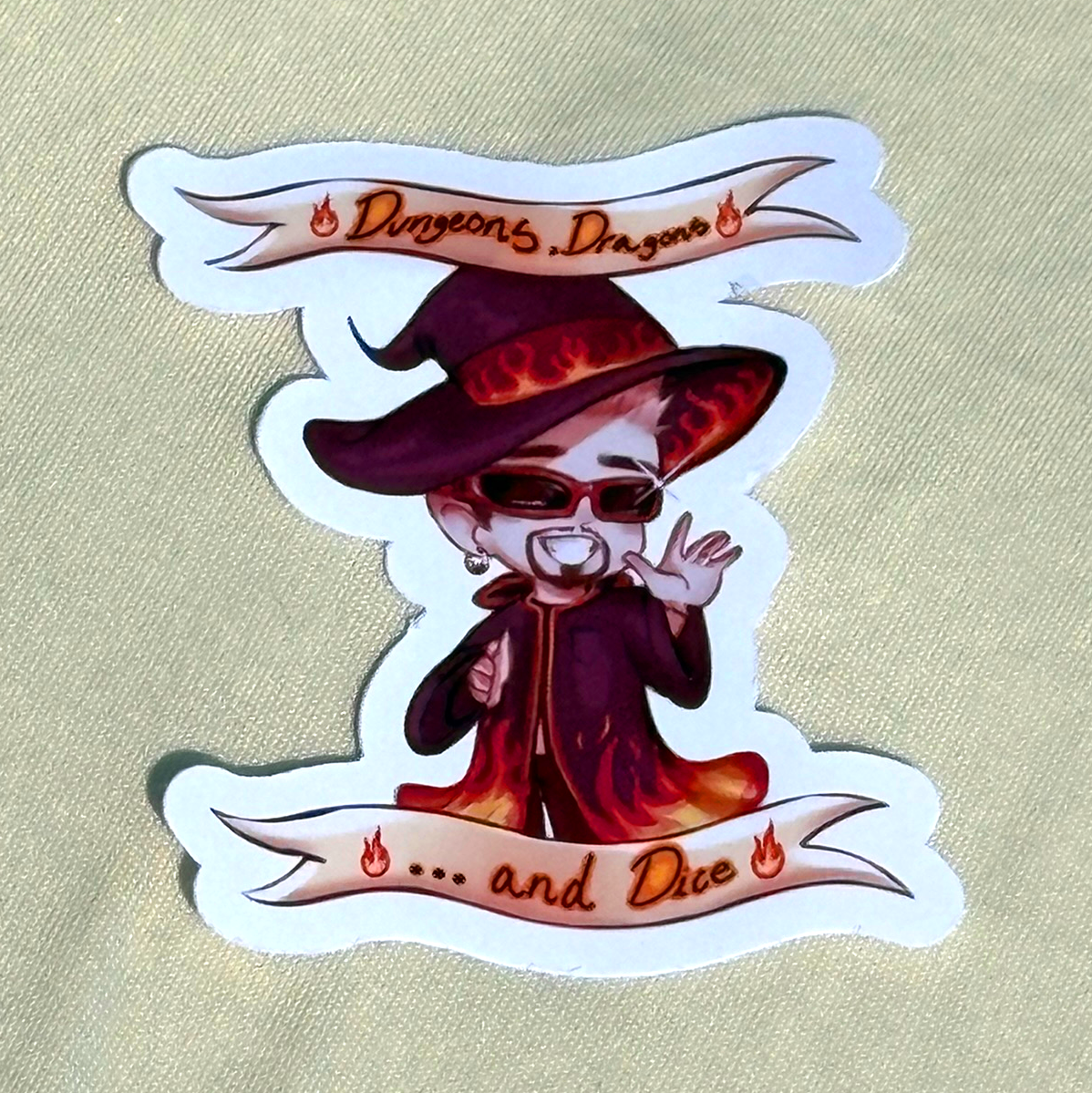 "Dungeons, Dragons, and Dice" Guy Fieri Sticker